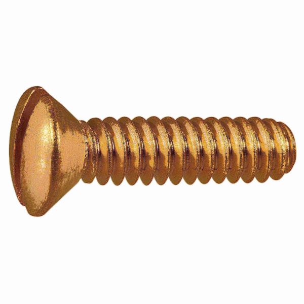 Midwest Fastener #10-24 x 3/4 in Slotted Oval Machine Screw, Plain Brass, 24 PK 61595 - main